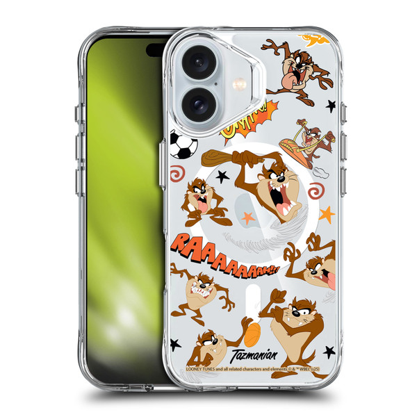 Looney Tunes Character Art Tasmanian Devil SHOCKPROOF BUMPER CASE COMPATIBLE WITH Apple iPhone 16 & MAGSAFE