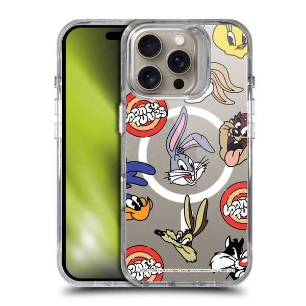 Looney Tunes Character Art Faces SHOCKPROOF BUMPER CASE COMPATIBLE WITH Apple iPhone 16 Pro & MAGSAFE
