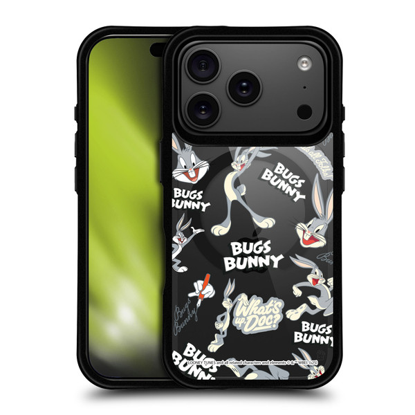 Looney Tunes Character Art Bugs Bunny BLACK SHOCKPROOF BUMPER CASE COMPATIBLE WITH Apple iPhone 17 Pro & MAGSAFE