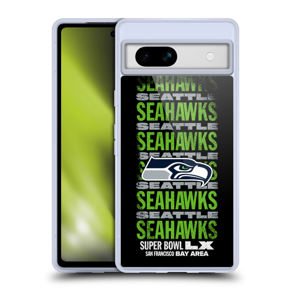 NFL 2026 Super Bowl LX Seahawks Black Soft Gel Case for Google Pixel 7a