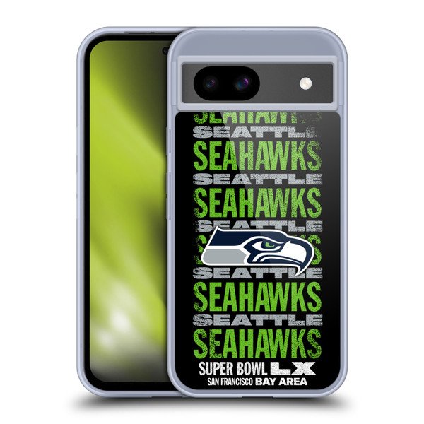 NFL 2026 Super Bowl LX Seahawks Black Soft Gel Case for Google Pixel 8a