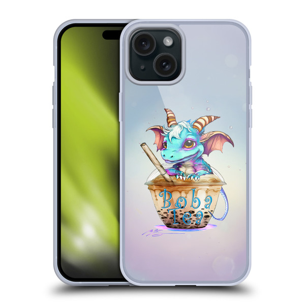 Ruth Thompson Cup O Dragons Boba Tea Soft Gel Case for Apple iPhone 15 Plus & MagSafe