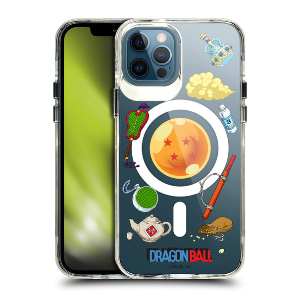 Dragon Ball Iconic Graphics Items Collage SHOCKPROOF BUMPER CASE COMPATIBLE WITH Apple iPhone 12 / iPhone 12 Pro & MAGSAFE