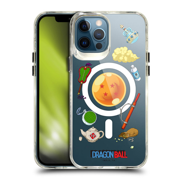 Dragon Ball Iconic Graphics Items Collage SHOCKPROOF BUMPER CASE COMPATIBLE WITH Apple iPhone 12 Pro Max & MAGSAFE
