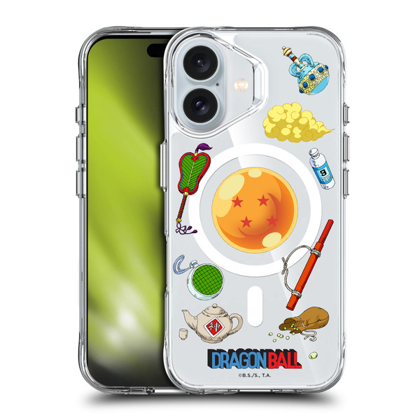 Dragon Ball Iconic Graphics Items Collage SHOCKPROOF BUMPER CASE COMPATIBLE WITH Apple iPhone 16 & MAGSAFE