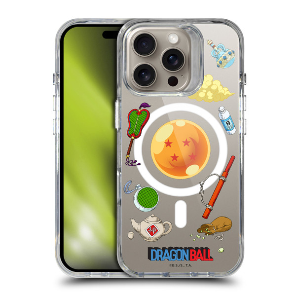 Dragon Ball Iconic Graphics Items Collage SHOCKPROOF BUMPER CASE COMPATIBLE WITH Apple iPhone 16 Pro & MAGSAFE