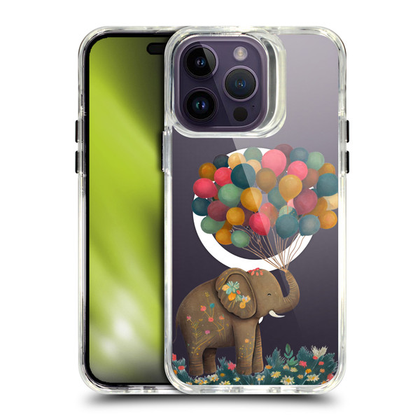 JK Stewart Art Collection Elephant Holding Balloon SHOCKPROOF BUMPER CASE COMPATIBLE WITH Apple iPhone 14 Pro Max & MAGSAFE
