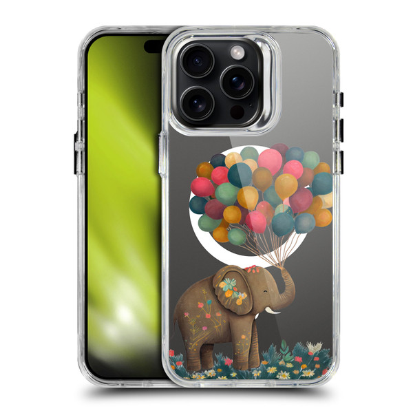 JK Stewart Art Collection Elephant Holding Balloon SHOCKPROOF BUMPER CASE COMPATIBLE WITH Apple iPhone 15 Pro Max & MAGSAFE
