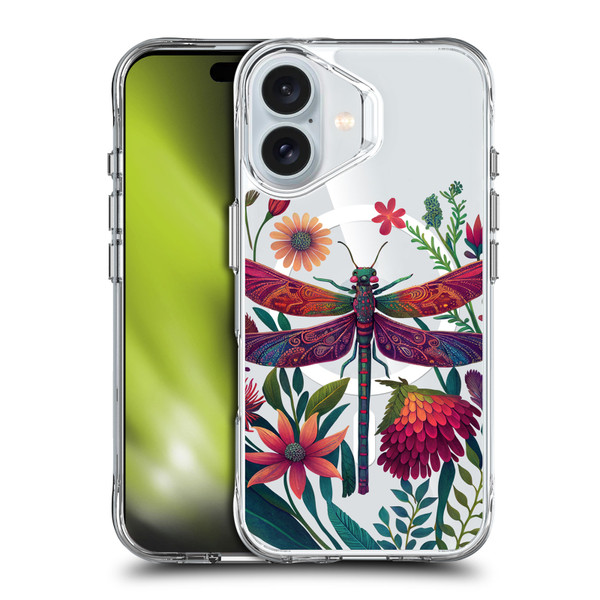 JK Stewart Art Collection Dragonfly Purple SHOCKPROOF BUMPER CASE COMPATIBLE WITH Apple iPhone 16 & MAGSAFE
