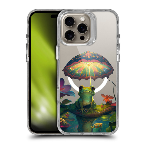 JK Stewart Art Collection Frog With Umbrella SHOCKPROOF BUMPER CASE COMPATIBLE WITH Apple iPhone 16 Pro Max & MAGSAFE