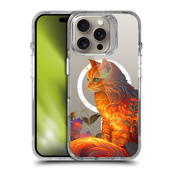 JK Stewart Art Collection Cat SHOCKPROOF BUMPER CASE COMPATIBLE WITH Apple iPhone 16 Pro & MAGSAFE