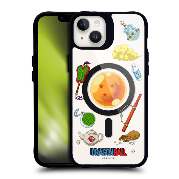 Dragon Ball Iconic Graphics Items Collage BLACK SHOCKPROOF BUMPER CASE COMPATIBLE WITH Apple iPhone 14 Plus & MAGSAFE