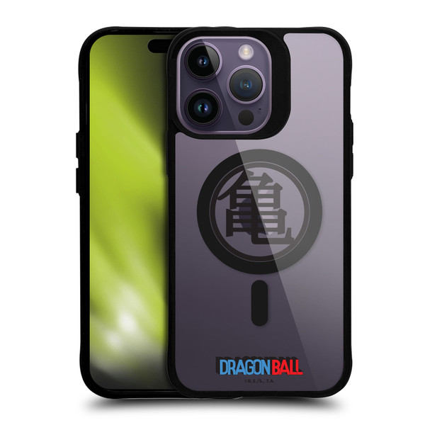 Dragon Ball Iconic Graphics Kame Symbol BLACK SHOCKPROOF BUMPER CASE COMPATIBLE WITH Apple iPhone 14 Pro Max & MAGSAFE
