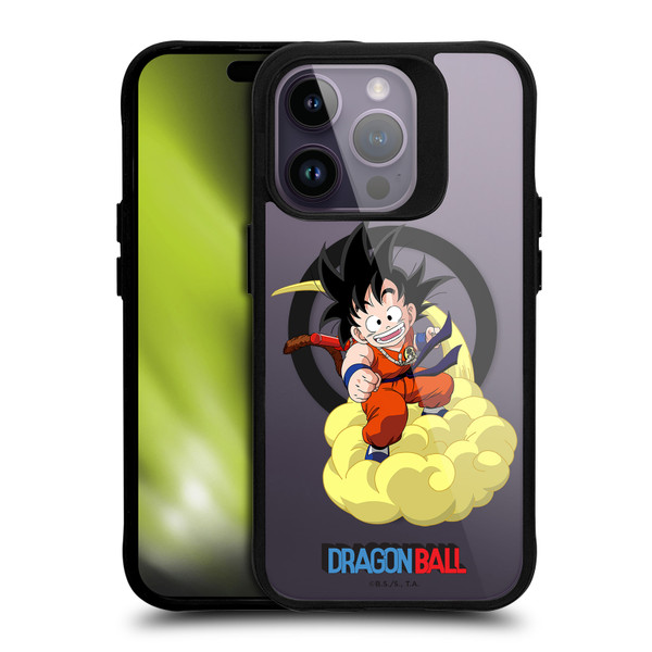 Dragon Ball Iconic Graphics Young Goku BLACK SHOCKPROOF BUMPER CASE COMPATIBLE WITH Apple iPhone 14 Pro & MAGSAFE