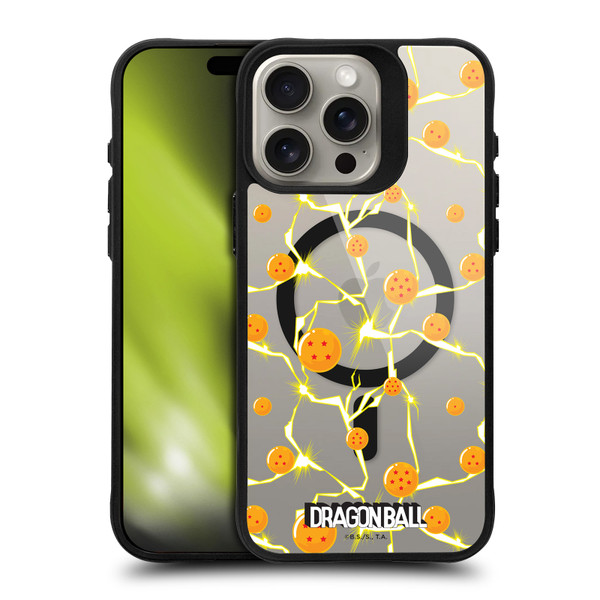 Dragon Ball Iconic Graphics Dragon Balls Pattern BLACK SHOCKPROOF BUMPER CASE COMPATIBLE WITH Apple iPhone 15 Pro Max & MAGSAFE