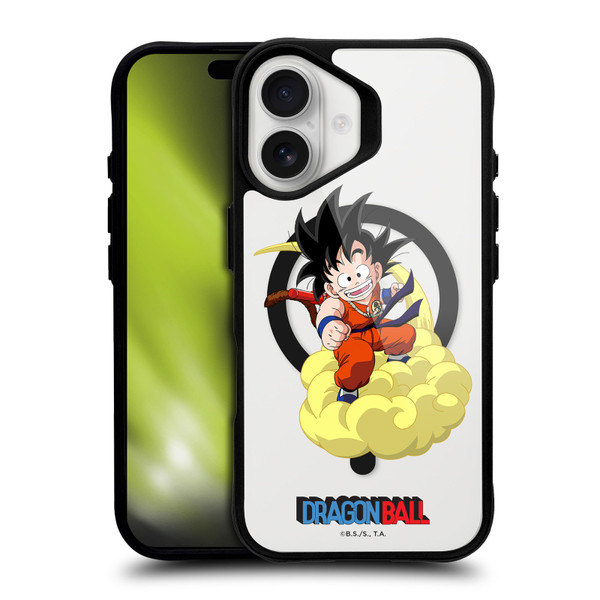 Dragon Ball Iconic Graphics Young Goku BLACK SHOCKPROOF BUMPER CASE COMPATIBLE WITH Apple iPhone 16 & MAGSAFE