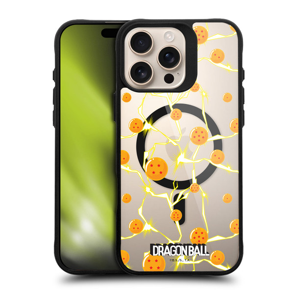 Dragon Ball Iconic Graphics Dragon Balls Pattern BLACK SHOCKPROOF BUMPER CASE COMPATIBLE WITH Apple iPhone 16 Pro Max & MAGSAFE