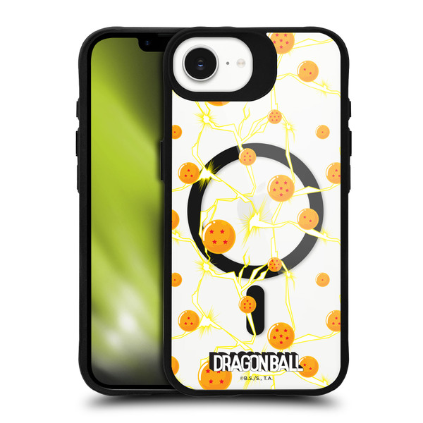 Dragon Ball Iconic Graphics Dragon Balls Pattern BLACK SHOCKPROOF BUMPER CASE COMPATIBLE WITH Apple iPhone 16e / Apple iPhone 17e & MAGSAFE