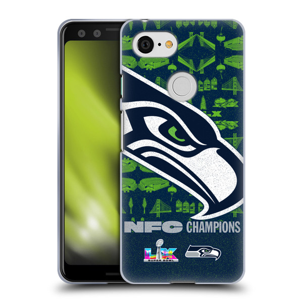 NFL 2026 Super Bowl LX Champions Seattle Oversized Soft Gel Case for Google Pixel 3