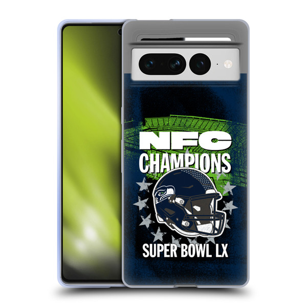 NFL 2026 Super Bowl LX Champions Seattle NFC Soft Gel Case for Google Pixel 7 Pro
