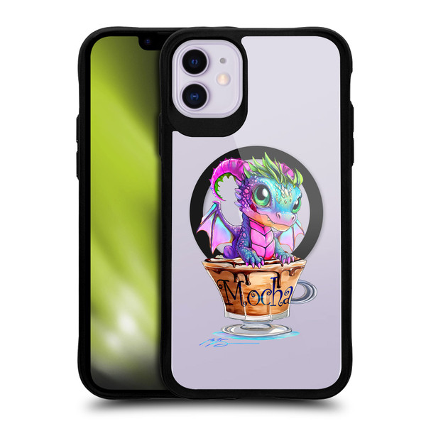 Ruth Thompson Cups and Dragons Mocha BLACK SHOCKPROOF BUMPER CASE COMPATIBLE WITH Apple iPhone 11 & MAGSAFE