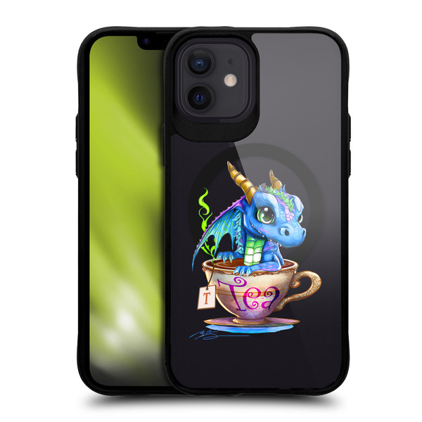 Ruth Thompson Cups and Dragons Tea BLACK SHOCKPROOF BUMPER CASE COMPATIBLE WITH Apple iPhone 12 / iPhone 12 Pro & MAGSAFE