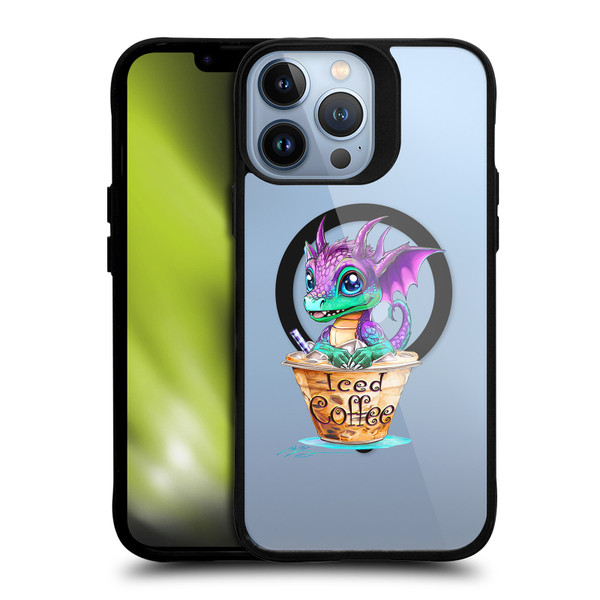 Ruth Thompson Cups and Dragons Iced Coffee BLACK SHOCKPROOF BUMPER CASE COMPATIBLE WITH Apple iPhone 13 Pro Max & MAGSAFE