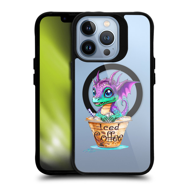 Ruth Thompson Cups and Dragons Iced Coffee BLACK SHOCKPROOF BUMPER CASE COMPATIBLE WITH Apple iPhone 13 Pro & MAGSAFE