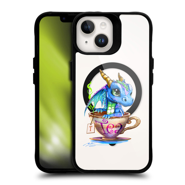 Ruth Thompson Cups and Dragons Tea BLACK SHOCKPROOF BUMPER CASE COMPATIBLE WITH Apple iPhone 14 & MAGSAFE