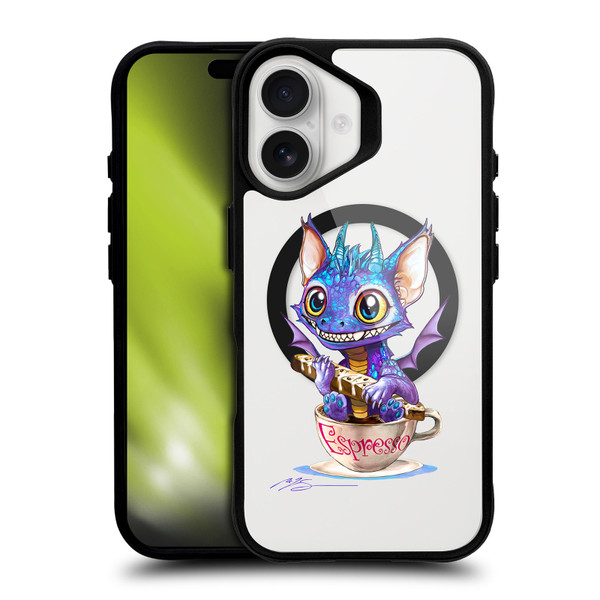 Ruth Thompson Cups and Dragons Espresso BLACK SHOCKPROOF BUMPER CASE COMPATIBLE WITH Apple iPhone 16 & MAGSAFE