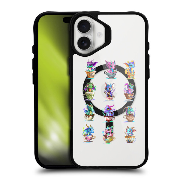 Ruth Thompson Cups and Dragons Group BLACK SHOCKPROOF BUMPER CASE COMPATIBLE WITH Apple iPhone 16 Plus & MAGSAFE