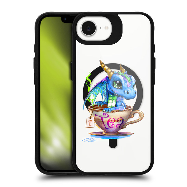 Ruth Thompson Cups and Dragons Tea BLACK SHOCKPROOF BUMPER CASE COMPATIBLE WITH Apple iPhone 16e / Apple iPhone 17e & MAGSAFE