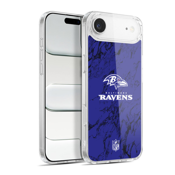 NFL Baltimore Ravens Graphics Coloured Marble Soft Gel Case for Apple iPhone 17 Air