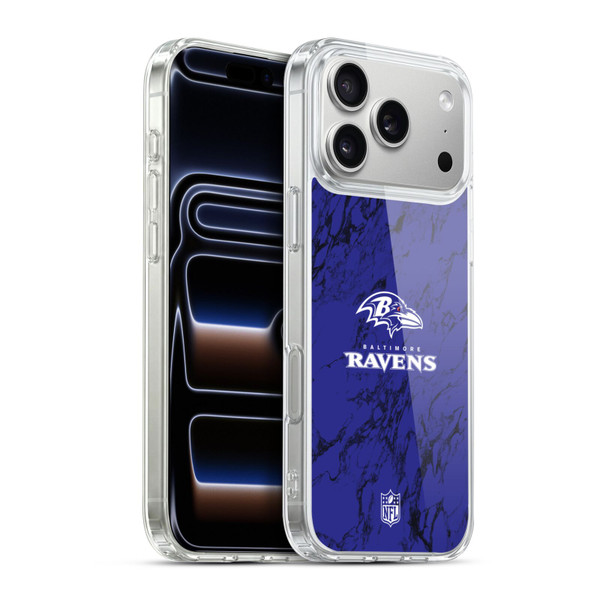NFL Baltimore Ravens Graphics Coloured Marble Soft Gel Case for Apple iPhone 17 Pro Max