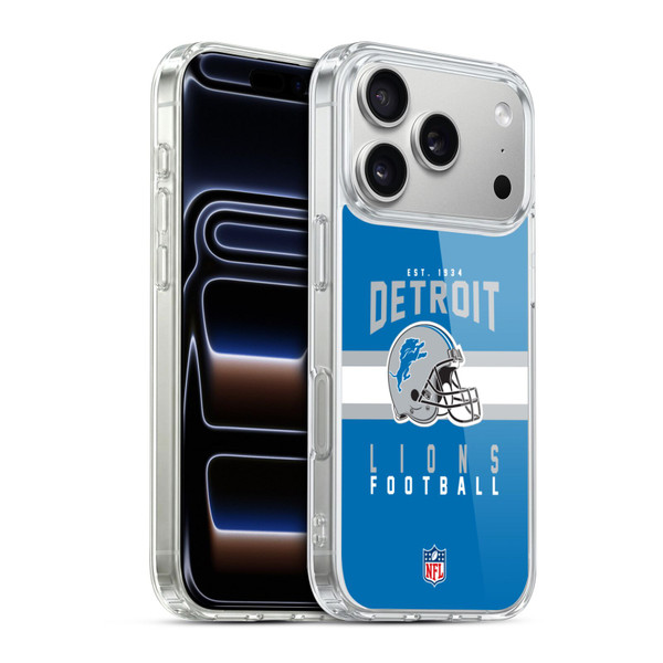 NFL Detroit Lions Graphics Helmet Typography Soft Gel Case for Apple iPhone 17 Pro