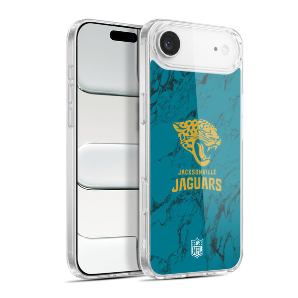 NFL Jacksonville Jaguars Graphics Coloured Marble Soft Gel Case for Apple iPhone 17 Air