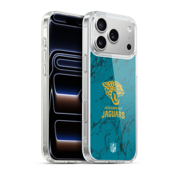NFL Jacksonville Jaguars Graphics Coloured Marble Soft Gel Case for Apple iPhone 17 Pro Max