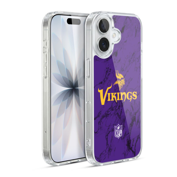 NFL Minnesota Vikings Graphics Coloured Marble Soft Gel Case for Apple iPhone 17
