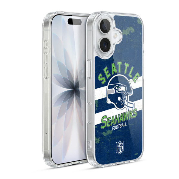NFL Seattle Seahawks Logo Art Helmet Distressed Soft Gel Case for Apple iPhone 17