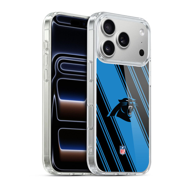 NFL Carolina Panthers Artwork Stripes Soft Gel Case for Apple iPhone 17 Pro