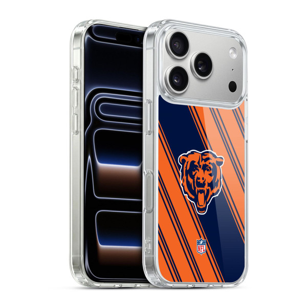 NFL Chicago Bears Artwork Stripes Soft Gel Case for Apple iPhone 17 Pro