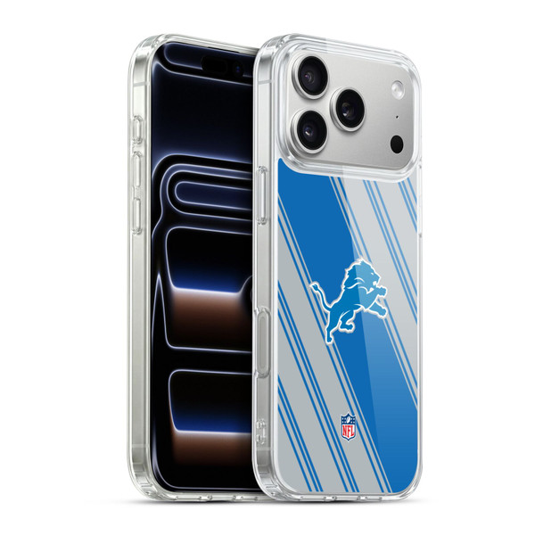 NFL Detroit Lions Artwork Stripes Soft Gel Case for Apple iPhone 17 Pro Max