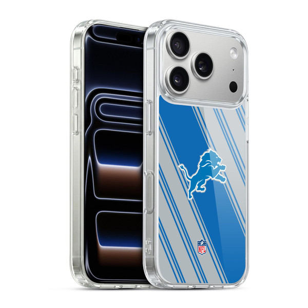 NFL Detroit Lions Artwork Stripes Soft Gel Case for Apple iPhone 17 Pro
