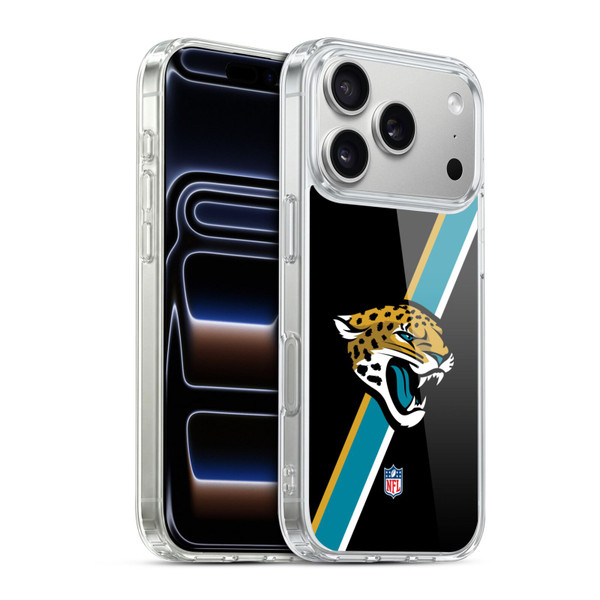 NFL Jacksonville Jaguars Logo Stripes Soft Gel Case for Apple iPhone 17 Pro