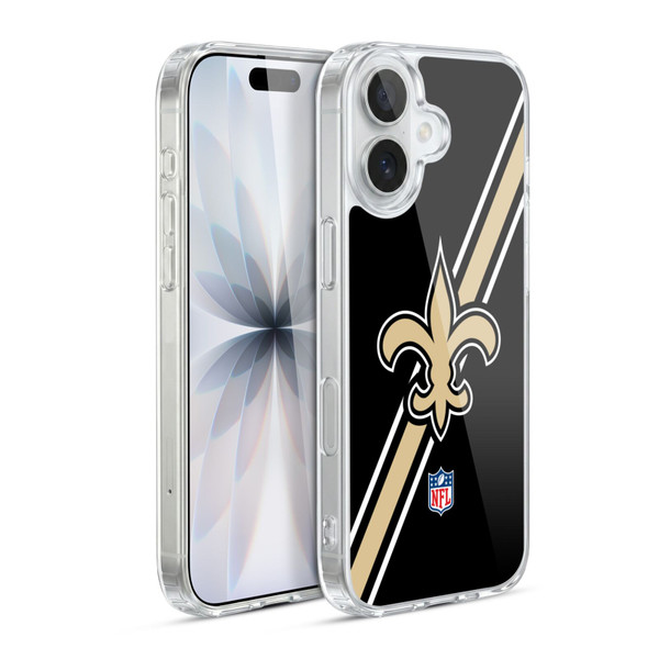 NFL New Orleans Saints Logo Stripes Soft Gel Case for Apple iPhone 17