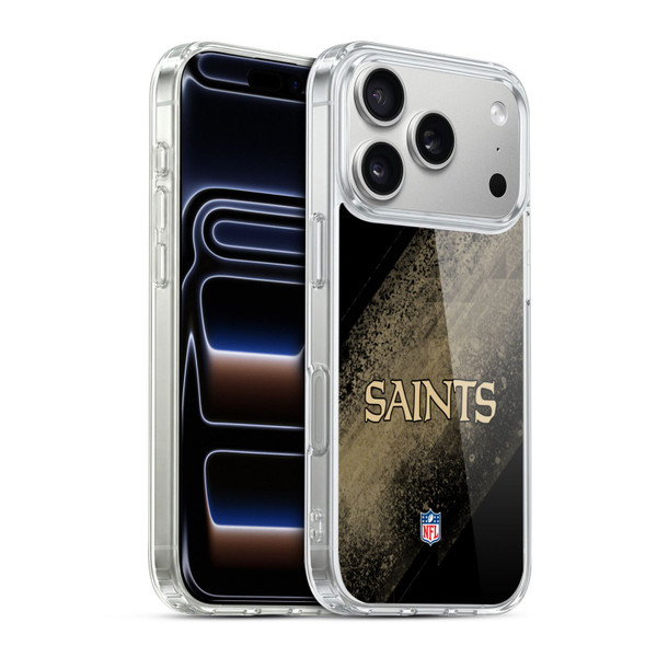 NFL New Orleans Saints Logo Blur Soft Gel Case for Apple iPhone 17 Pro
