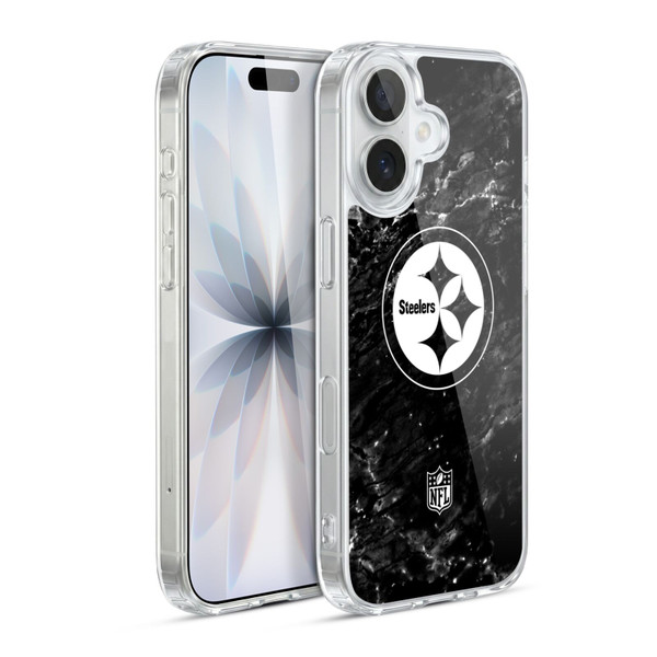 NFL Pittsburgh Steelers Artwork Marble Soft Gel Case for Apple iPhone 17
