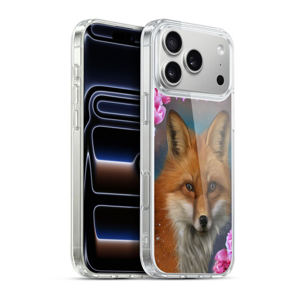 Ash Evans Animals Fox Peonies Soft Gel Case for Apple iPhone 17 Pro Max