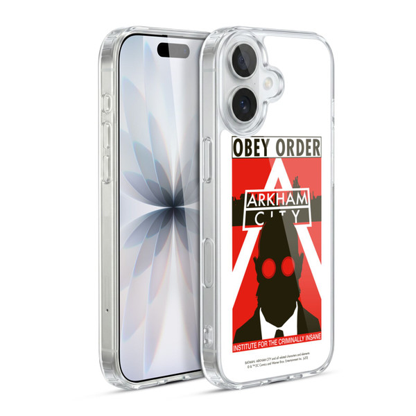 Batman Arkham City Graphics Hugo Strange Obey Order Soft Gel Case for Apple iPhone 17