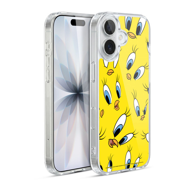 Looney Tunes Patterns Tweety Soft Gel Case for Apple iPhone 17